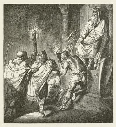 Otón en la tumba de Carlomagno de German School